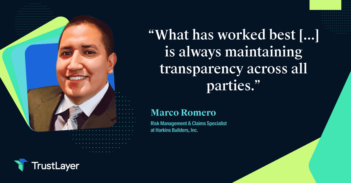 Marco Romero discusses transparency and collaboration in risk management during a Risk Management: Brick by Brick episode.